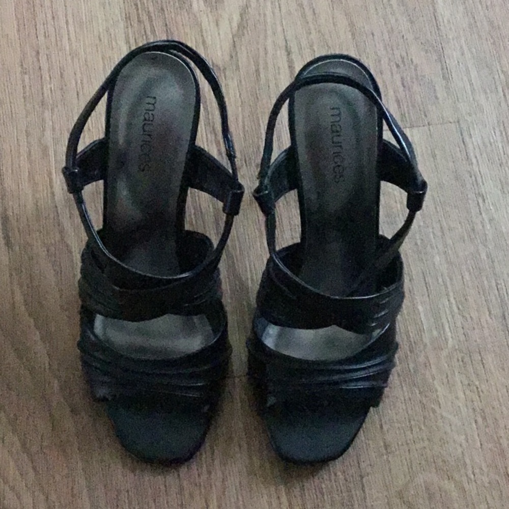 Black strapped heels